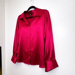 Alfani 95% Silk ButtonBlouse Plussize preppy classic office capsulewardrobe chic